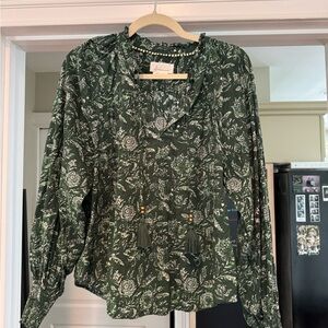 Anthro Green Blouse